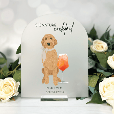 Custom Illustrated Pet Arched Bar Sign