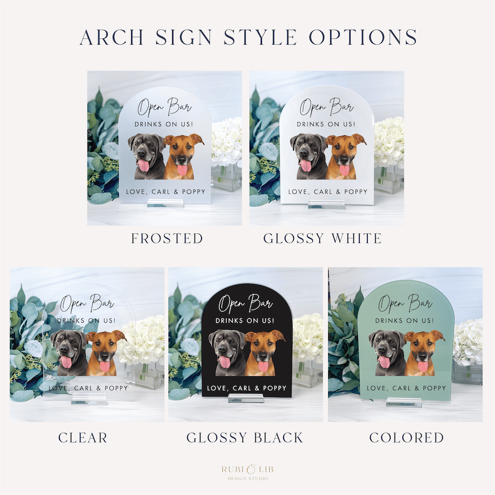 Open Bar Custom Illustrated Pet Bar Sign