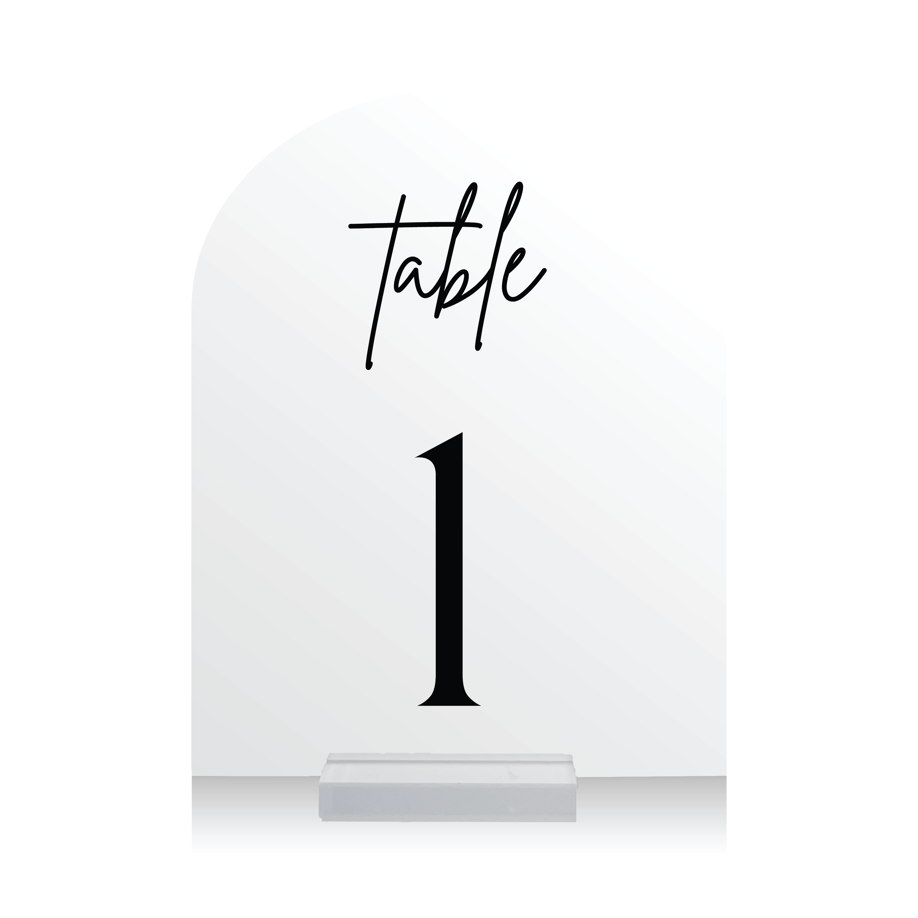 Modern Arched Acrylic Table Numbers - Table Numbers