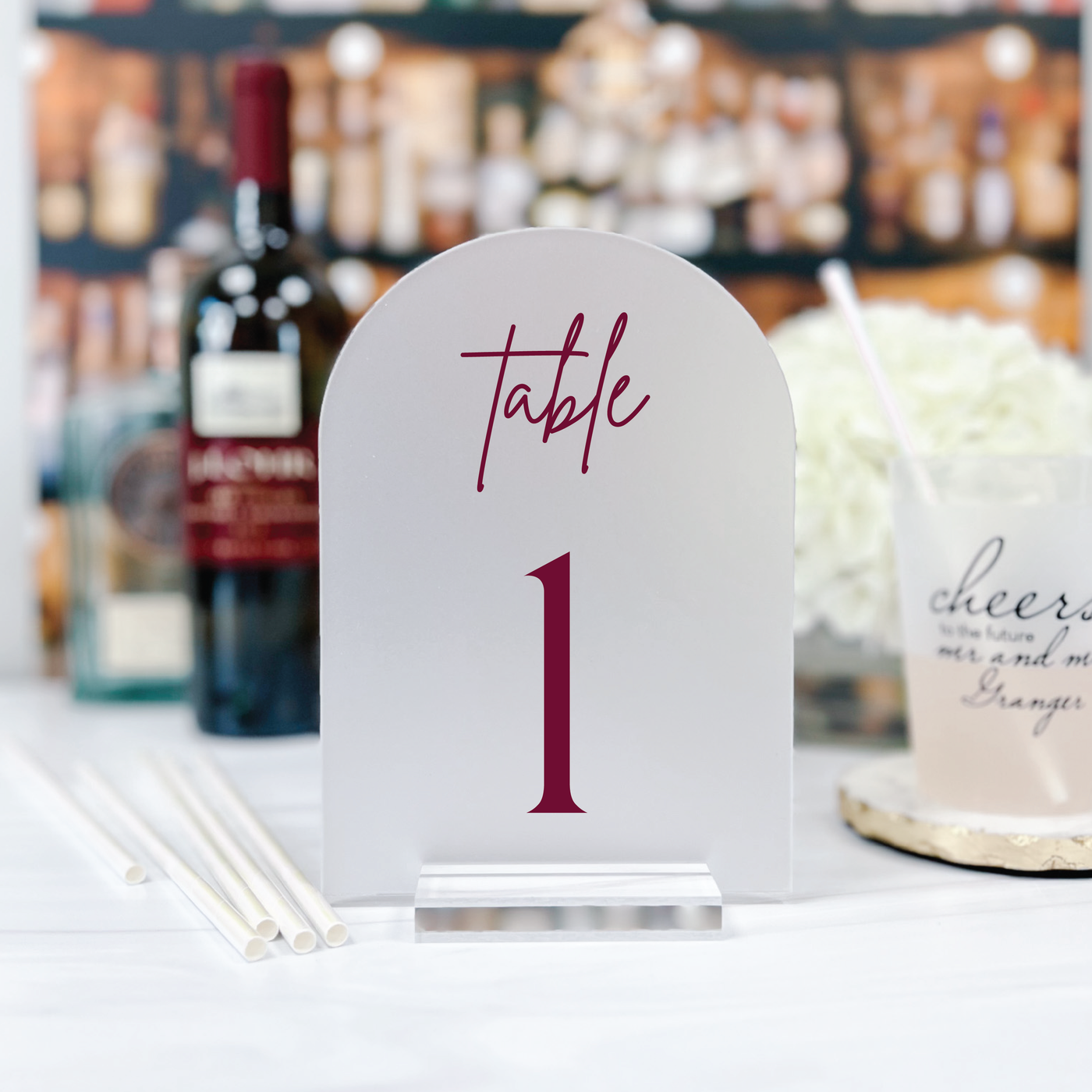 Modern Arched Acrylic Table Numbers