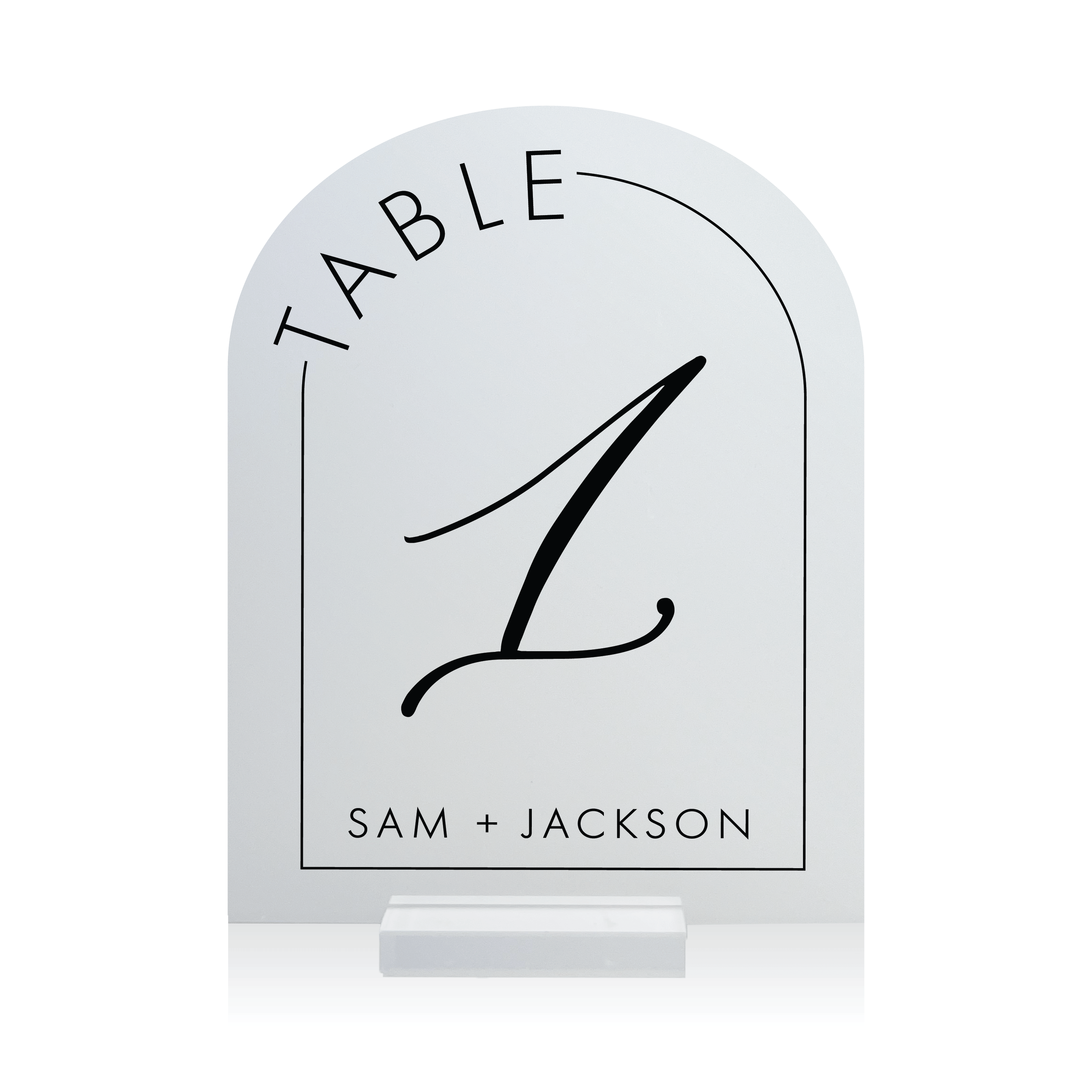 Modern Arched Acrylic Table Numbers - Table Numbers