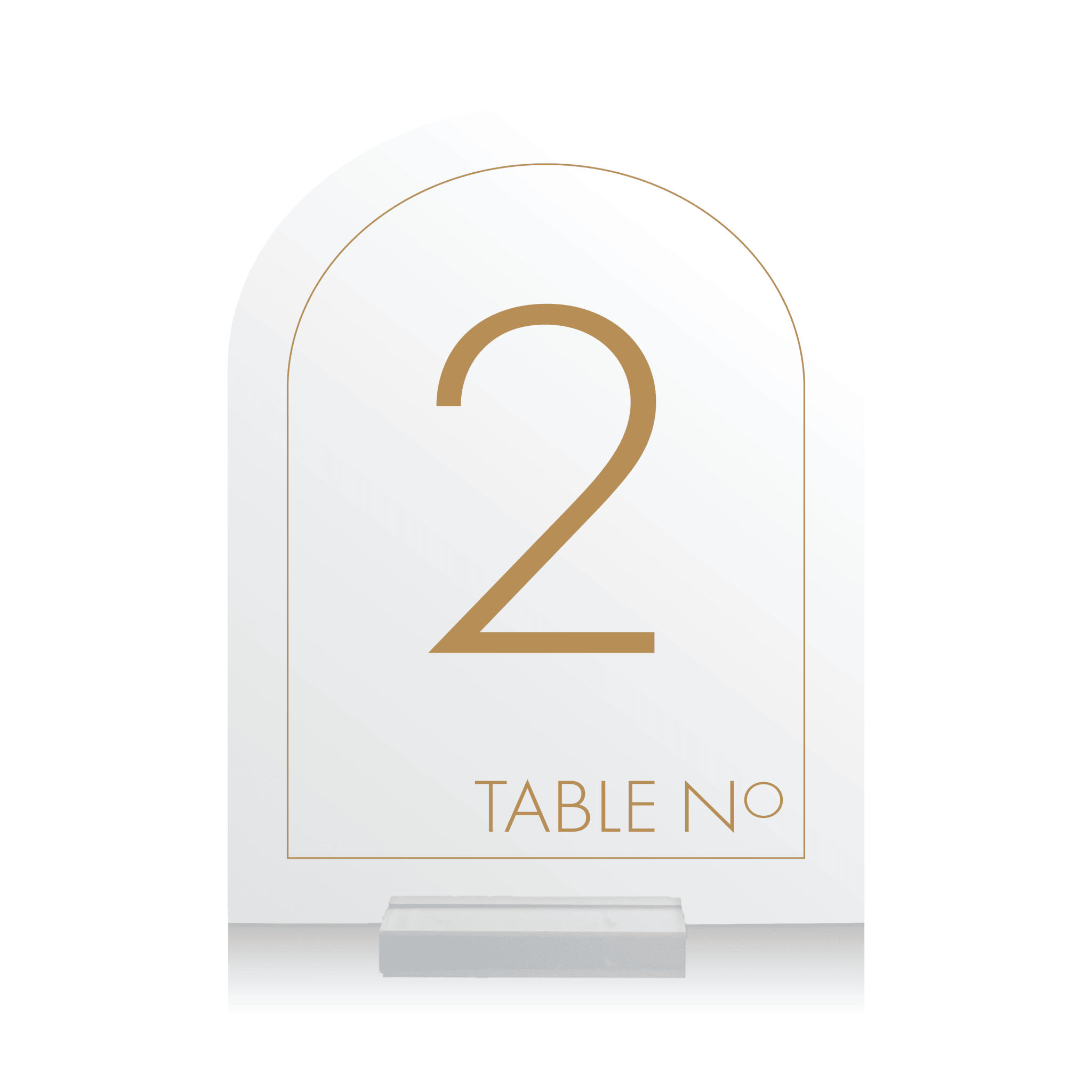 Modern Block Arched Acrylic Table Numbers - Table Numbers