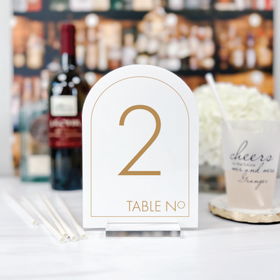 Modern Block Arched Acrylic Table Numbers
