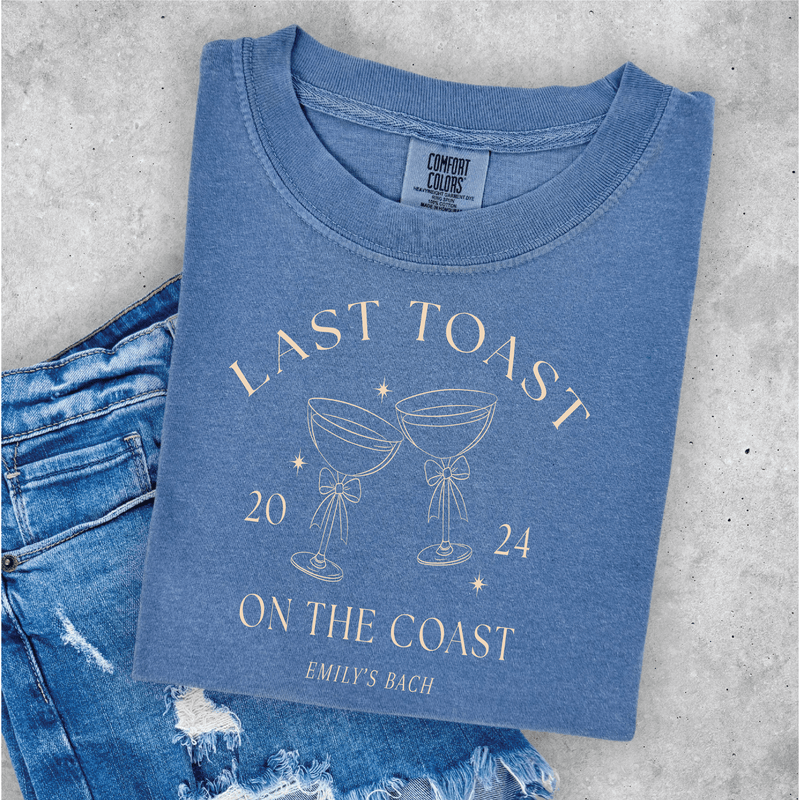 Last Toast on the Coast Bachelorette T-Shirt - T-Shirt Bachelorette DTF