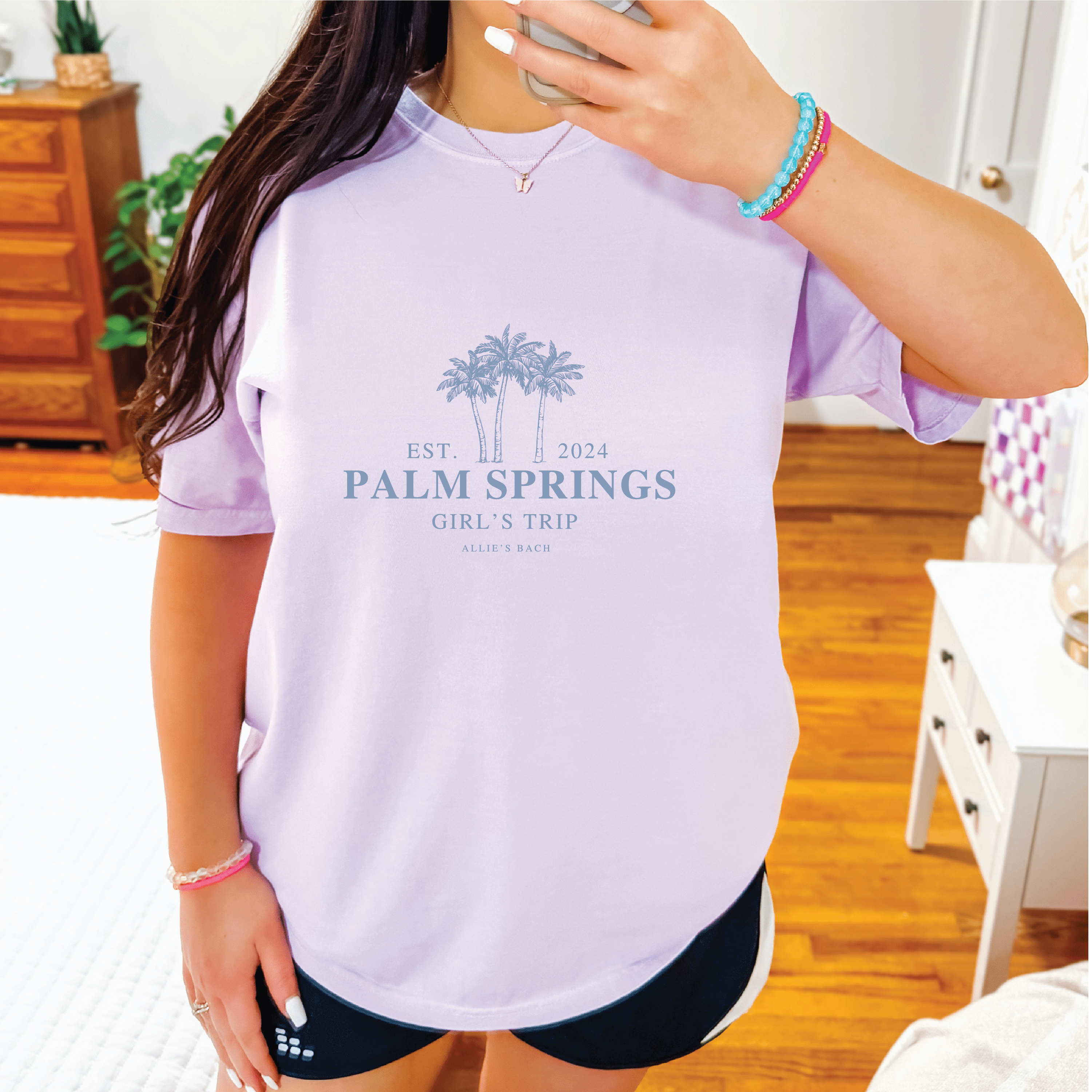 Palm Springs Girl's Trip Bachelorette T-Shirt - T-Shirt Bachelorette DTF