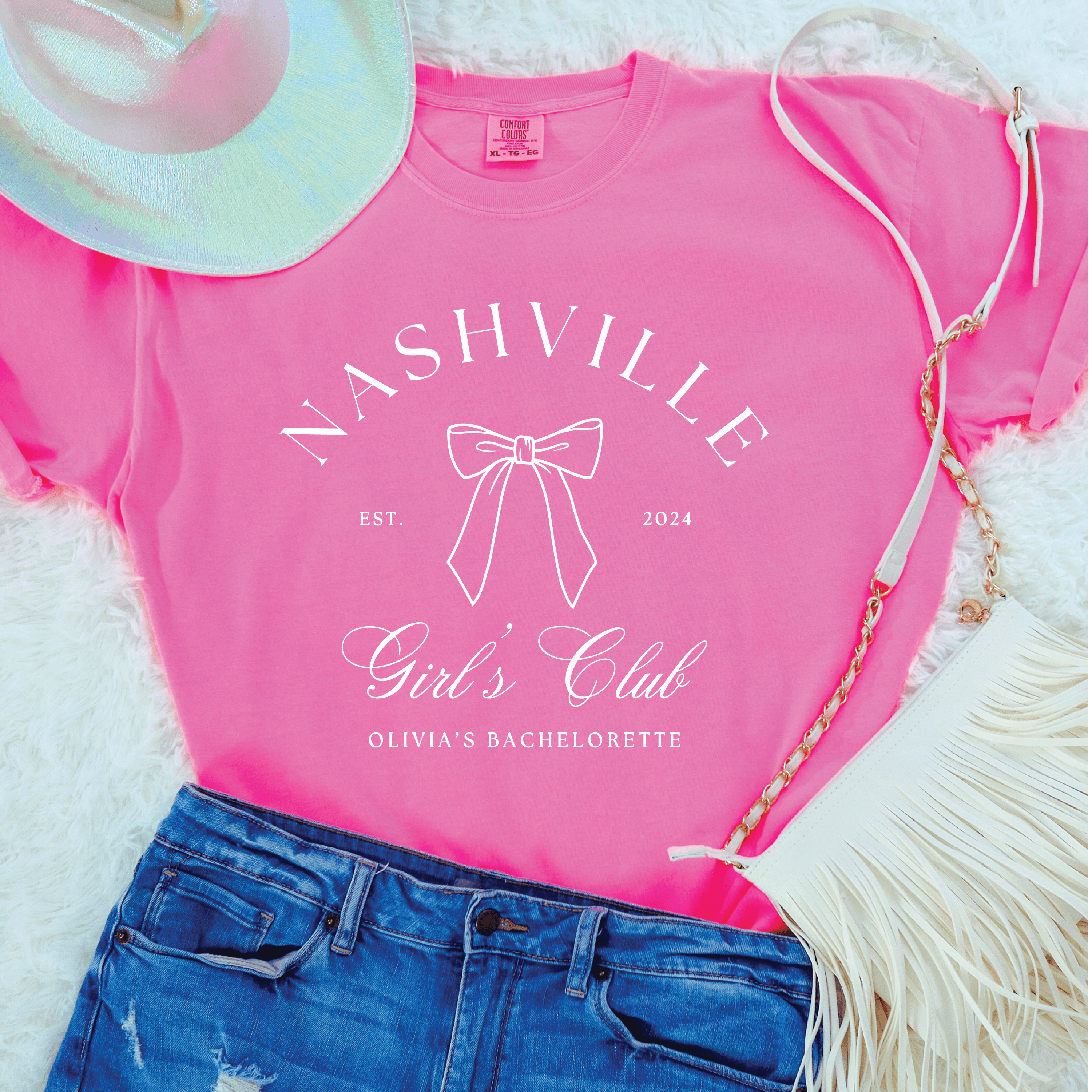 Nashville Girl's Club Bachelorette T-Shirt - T-Shirt Bachelorette DTF