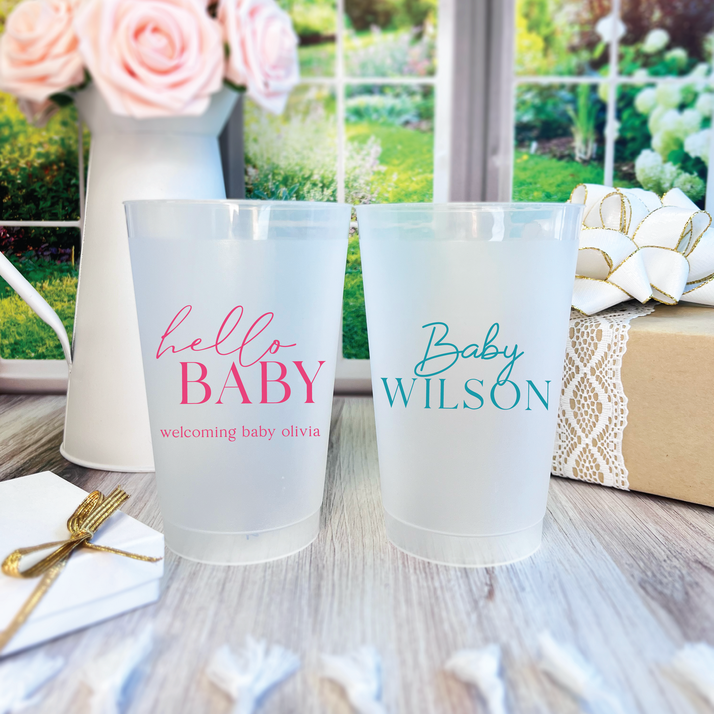 Personalized Baby Shower Frosted Plastic Cups