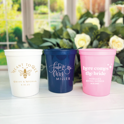 Personalized Bridal Shower Stadium Cups