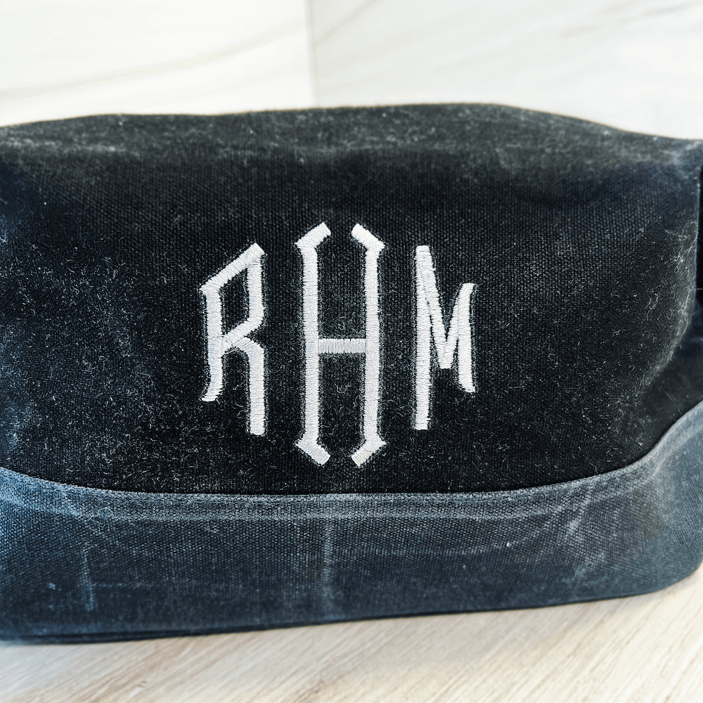 Custom Groomsmen Toiletry Bag Waxed Canvas Monogrammed