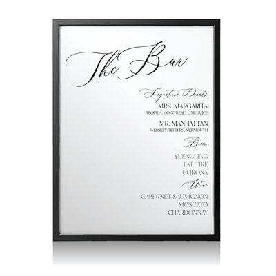 Custom Bar Menu Print