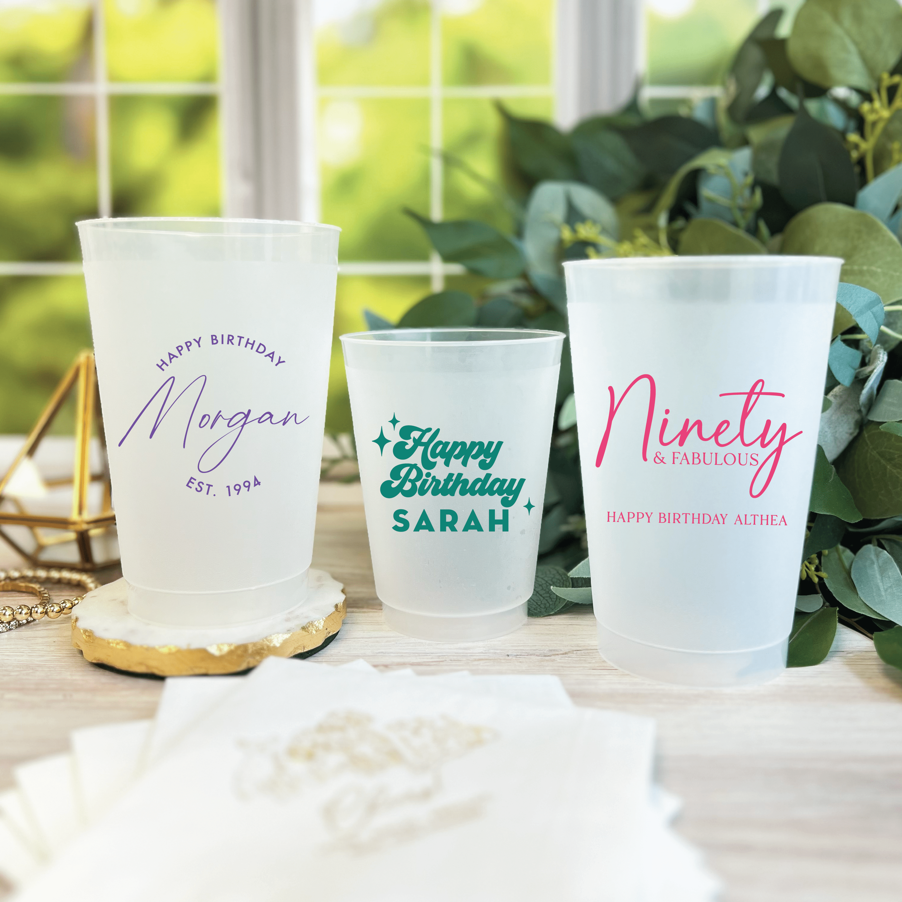 Birthday Frosted Plastic Cups - Cup - Frosted