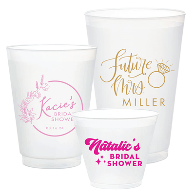 Bridal Shower Frosted Plastic Cups