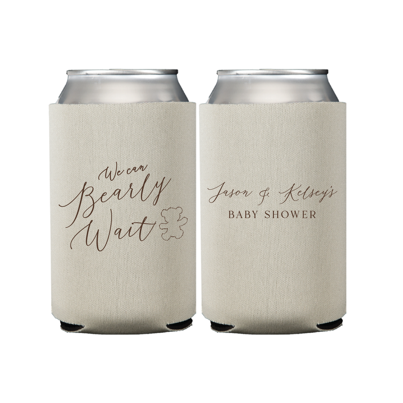 Bearly Wait Personalized Baby Shower Can Cooler - Can Cooler