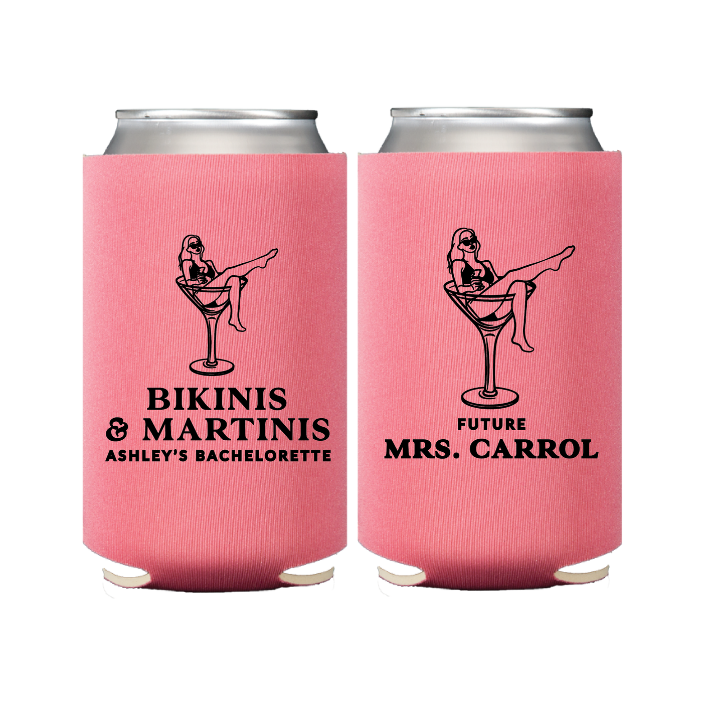 Bikinis And Martinis Personalized Bachelorette Can Cooler