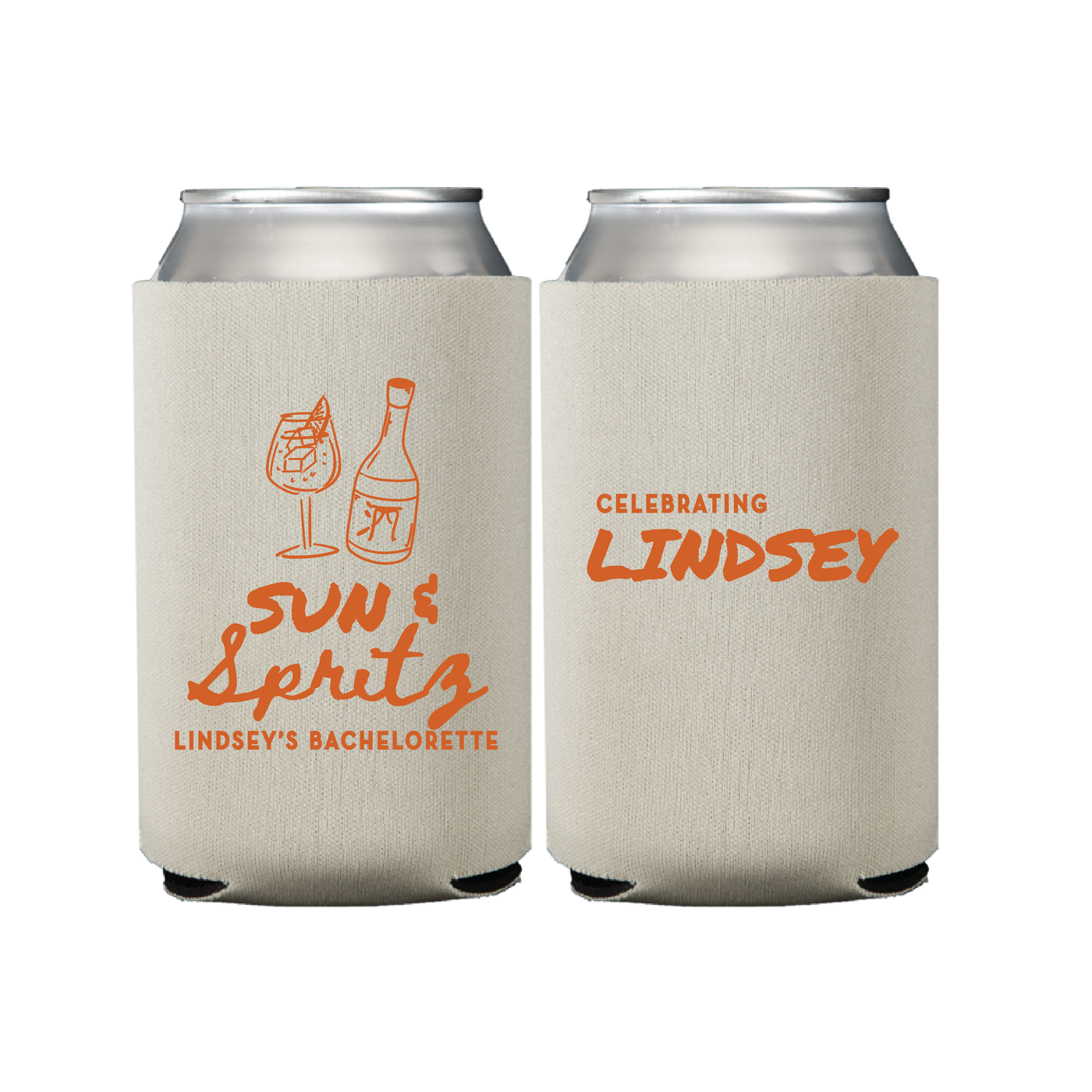 Sun And Spritz Personalized Bachelorette Can Cooler