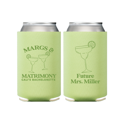 Margs & Matrimony Personalized Bachelorette Can Cooler