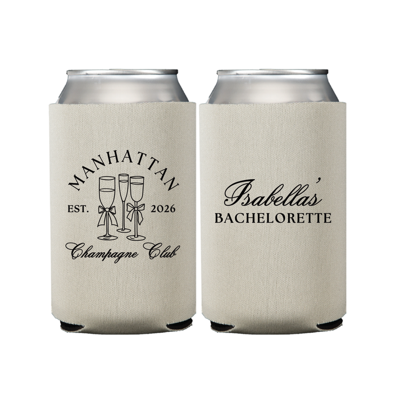 Champagne Club Personalized Bachelorette Can Cooler - Can Cooler