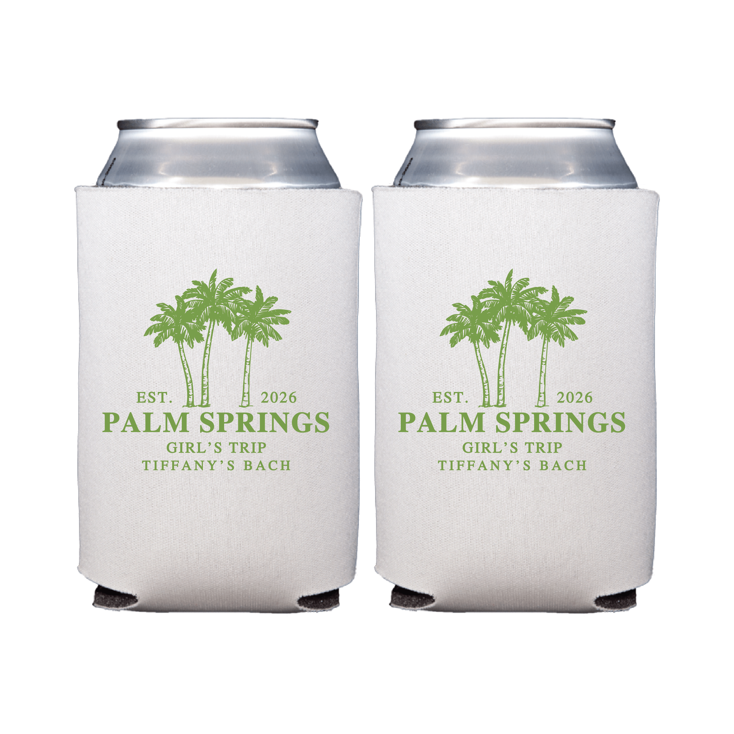 Palm Tree Personalized Bachelorette Can Cooler - Can Cooler