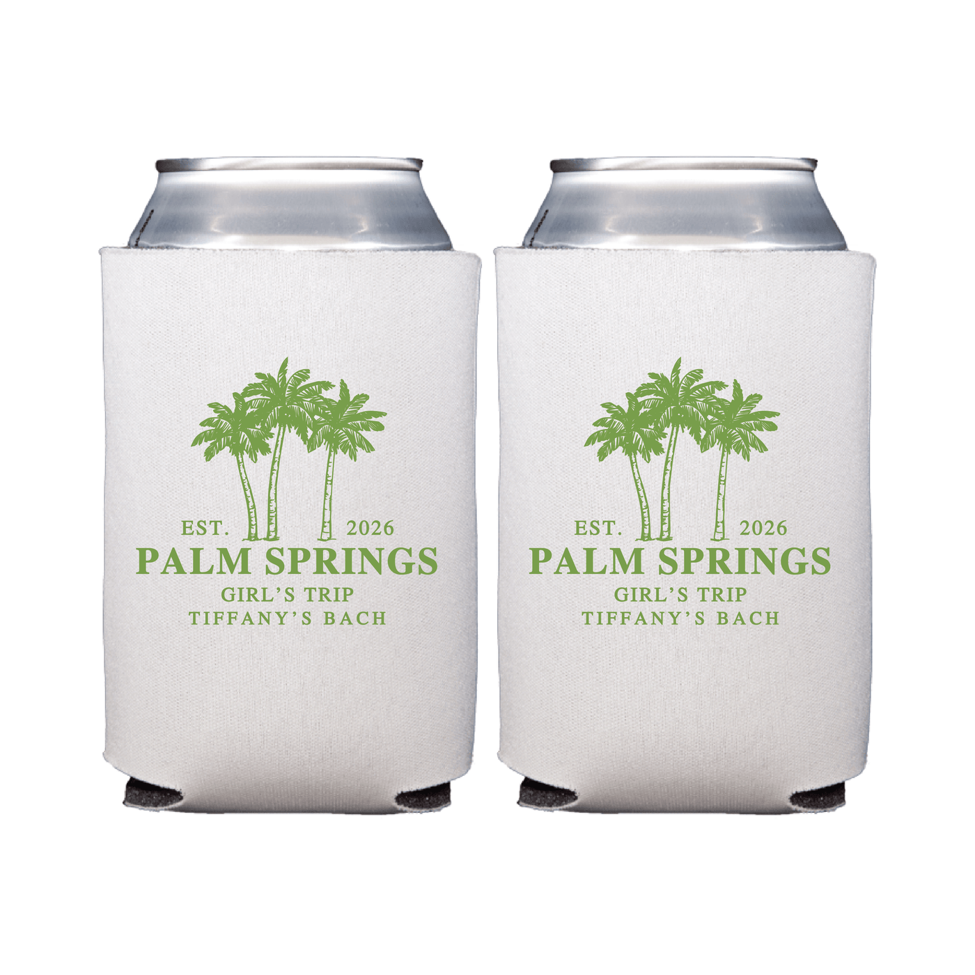 Palm Tree Personalized Bachelorette Can Cooler