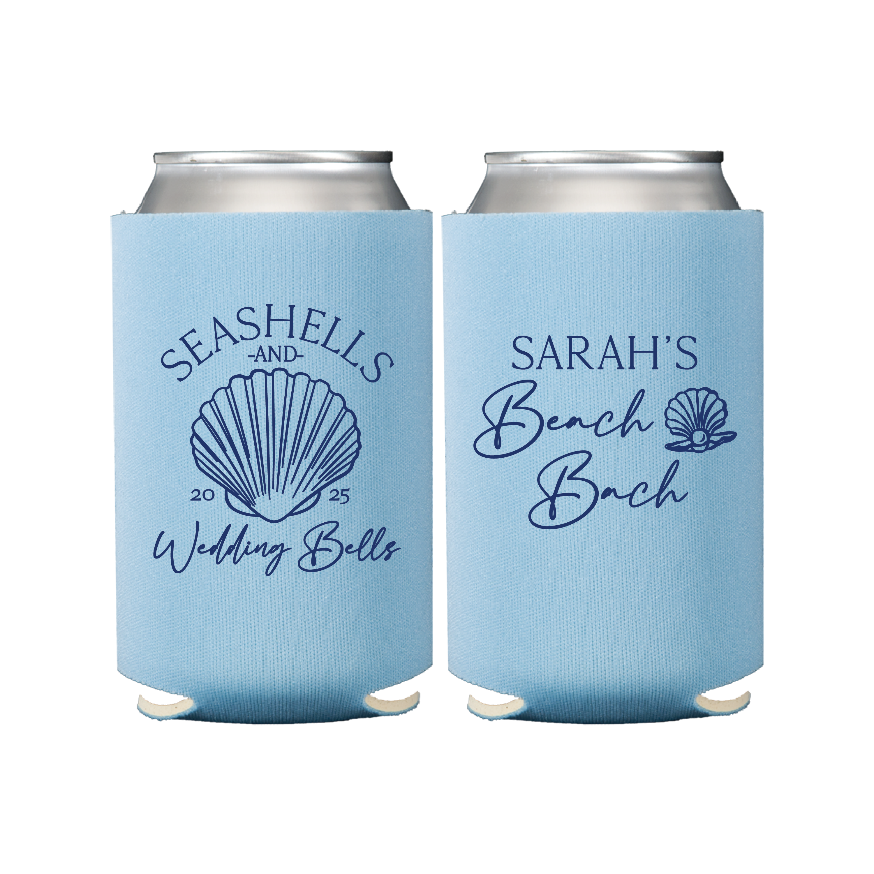 Seashells And Wedding Bells Bachelorette Can Cooler - Can Cooler