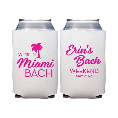 Beach Bach Personalized Bachelorette Can Cooler