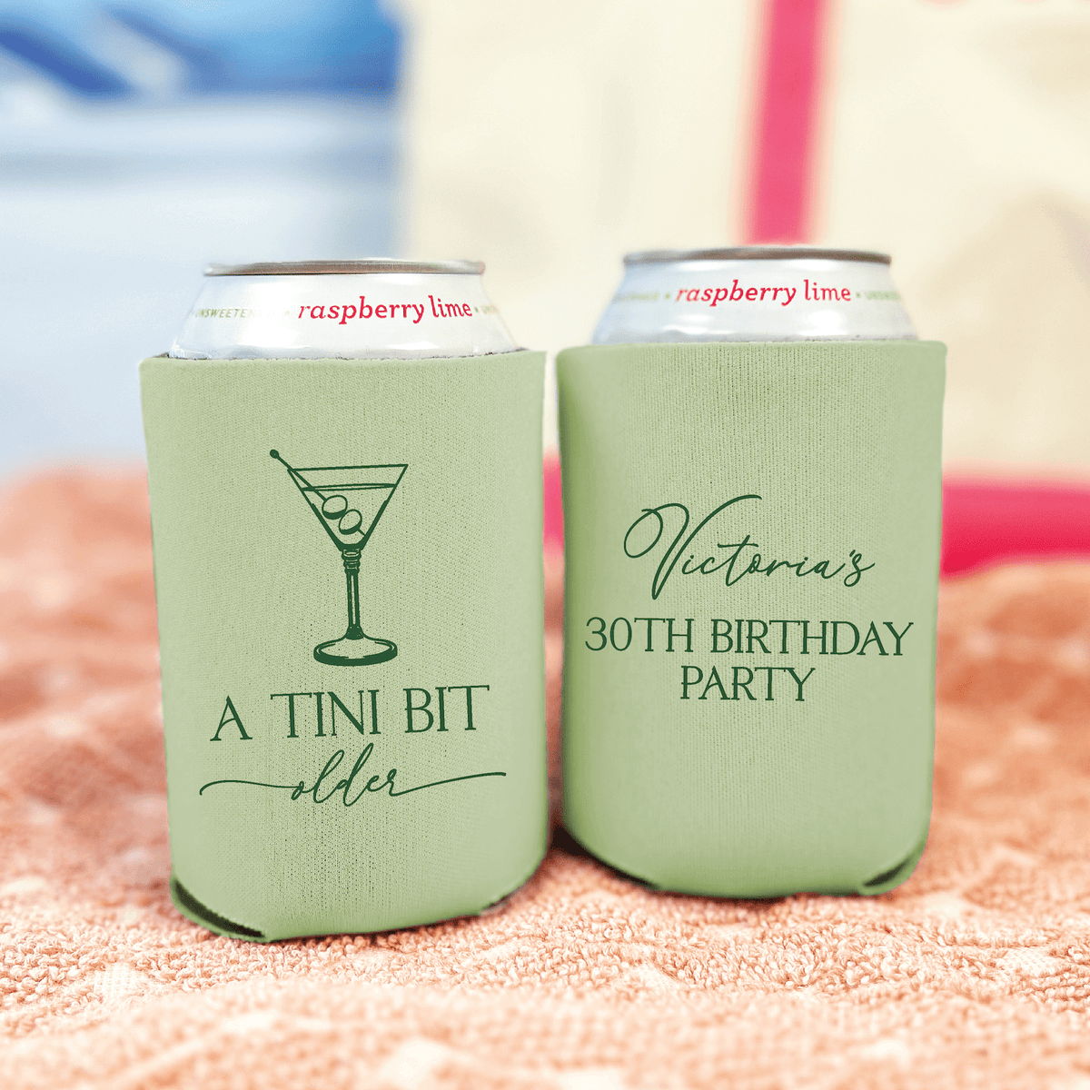 A Tini Bit Older Birthday Can Coolers | Rubi & Lib Design Studio