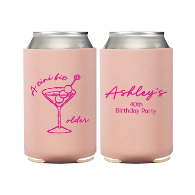 Martinis & Milestones Birthday Can Coolers
