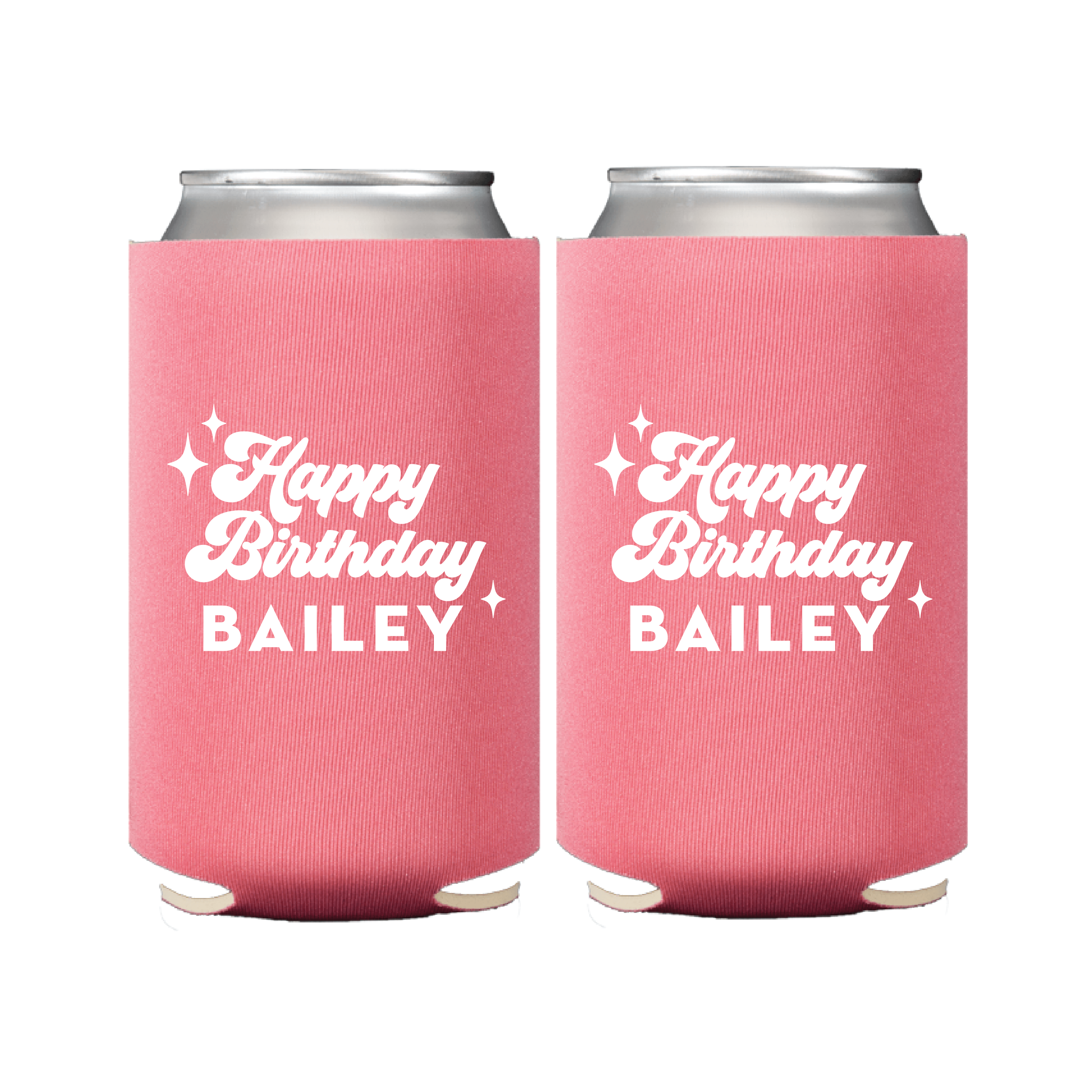 Bold Retro Birthday Can Coolers