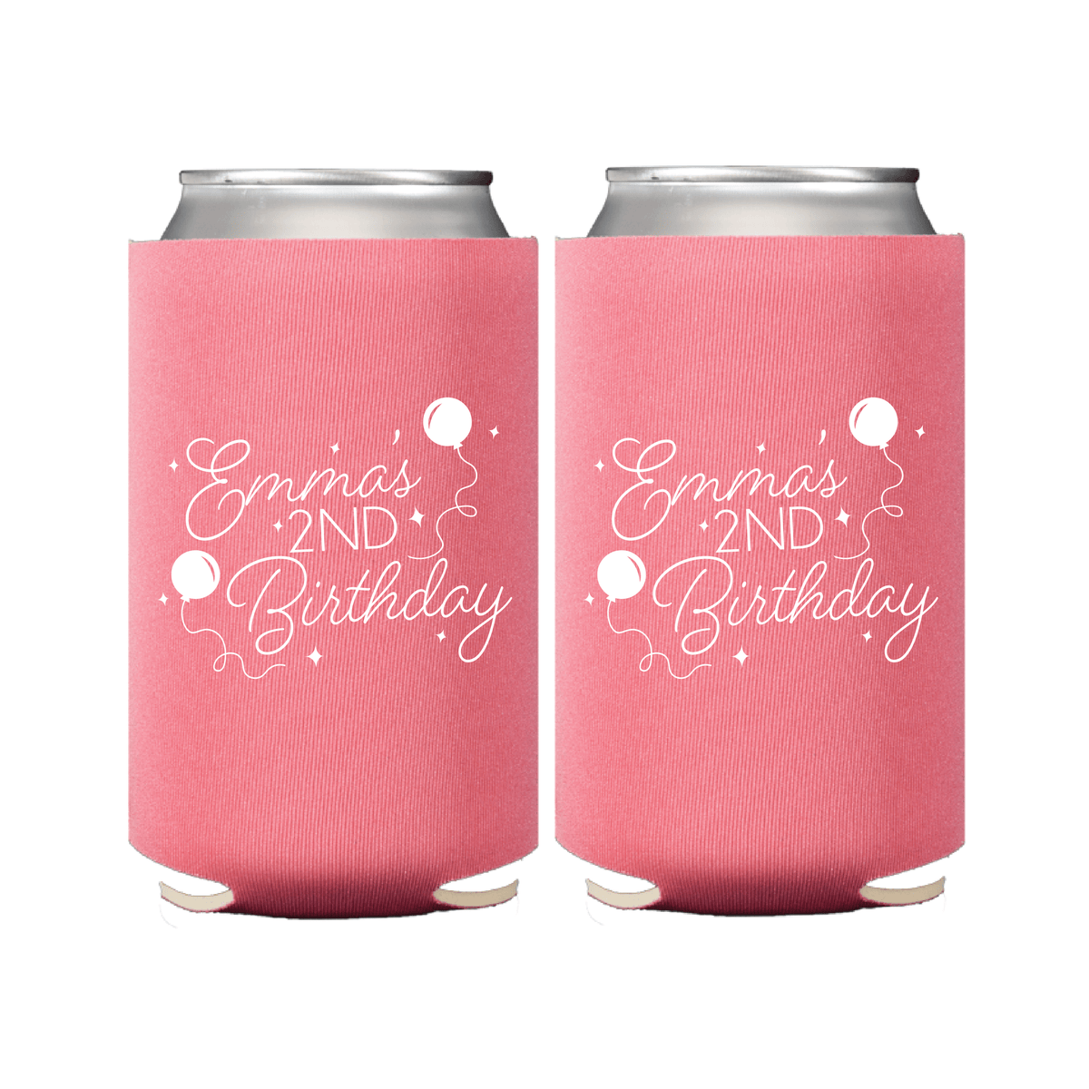 Balloons and Confetti Kids Birthday Can Coolers