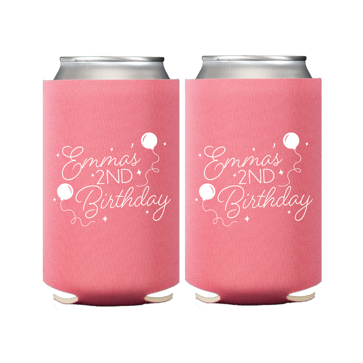 Balloons and Confetti Kids Birthday Can Coolers