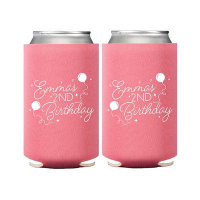 Balloons and Confetti Kids Birthday Can Coolers