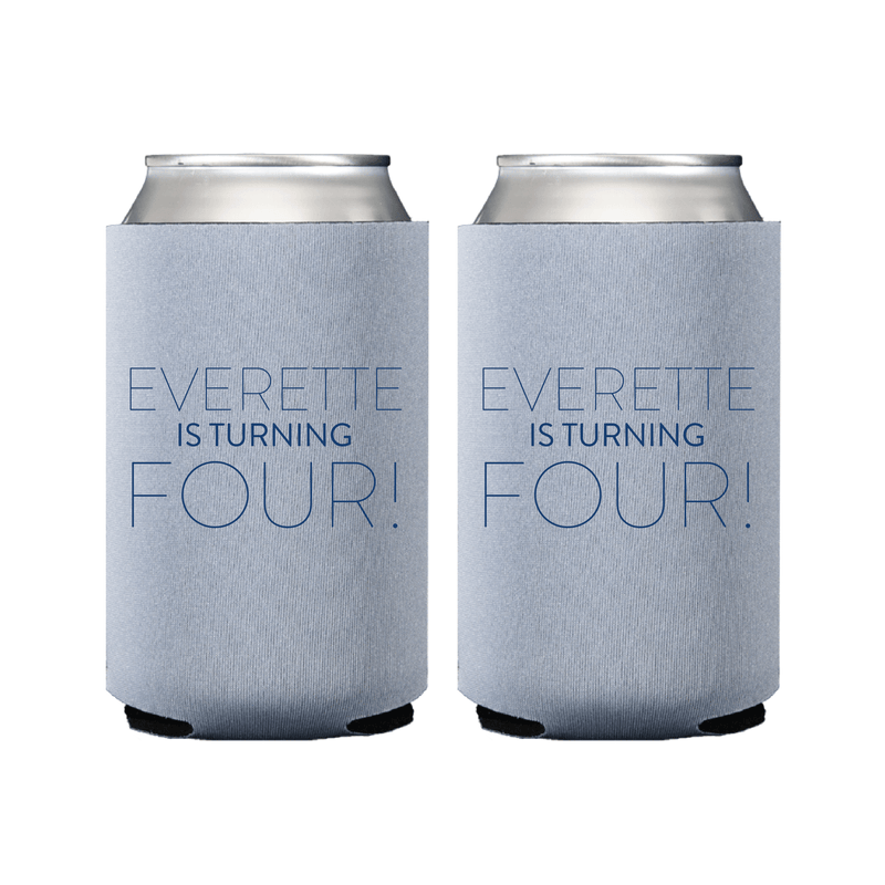 Bold Number Birthday Can Coolers