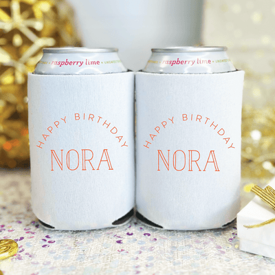 Rainbow Arch Birthday Can Coolers