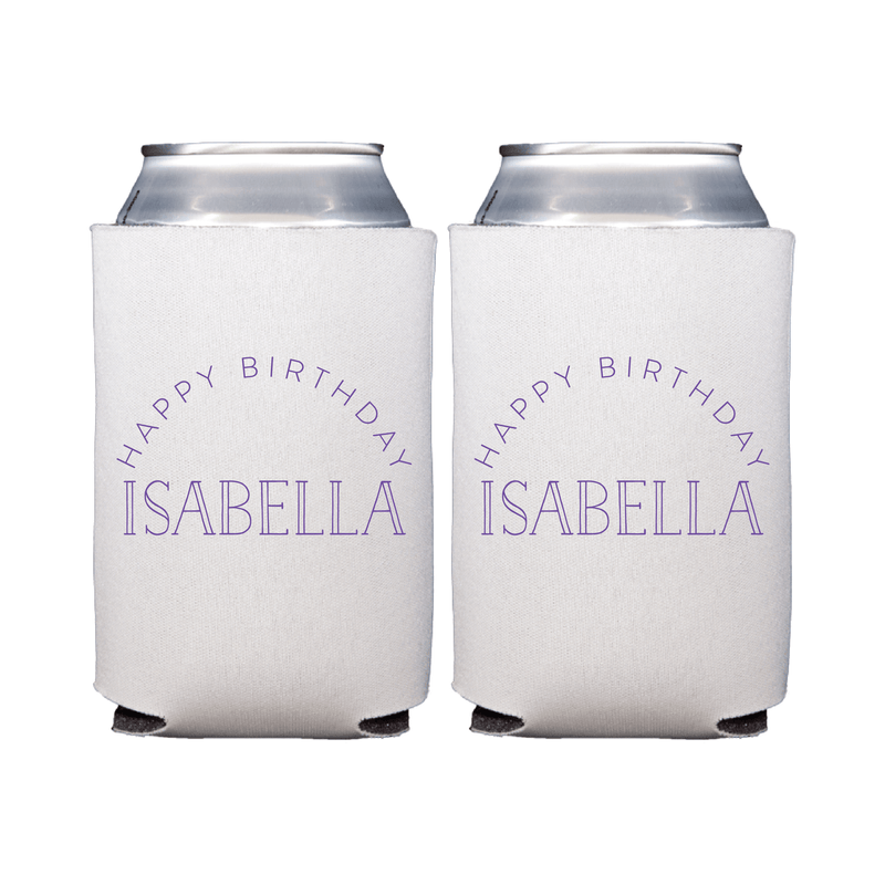 Rainbow Arch Birthday Can Coolers