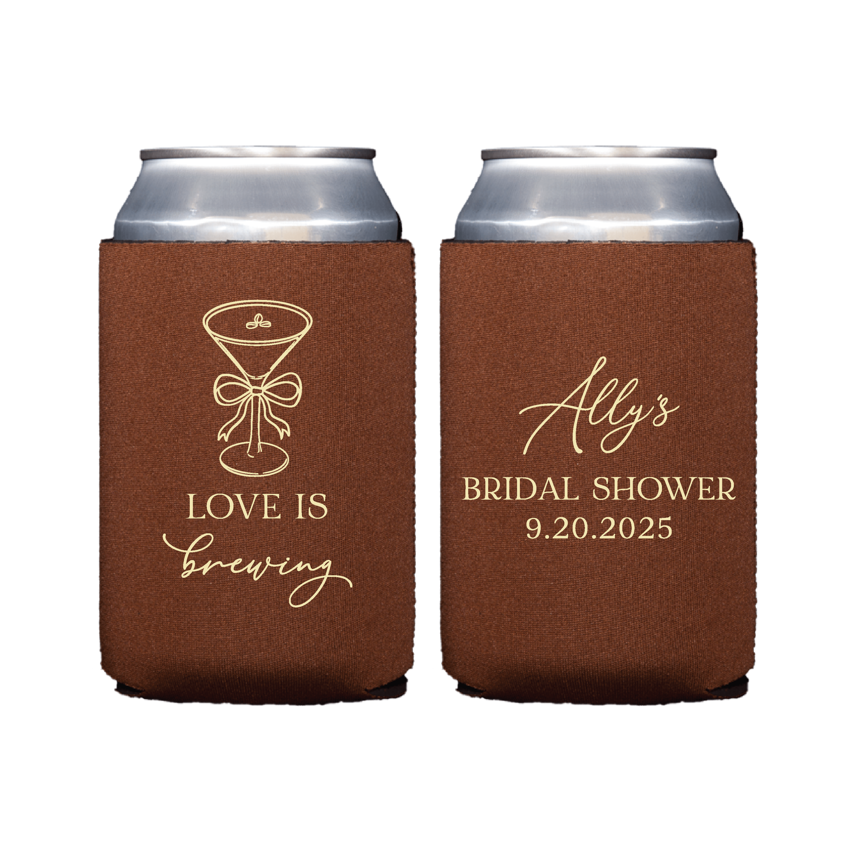 Love Is Brewing Bridal Shower Can Coolers