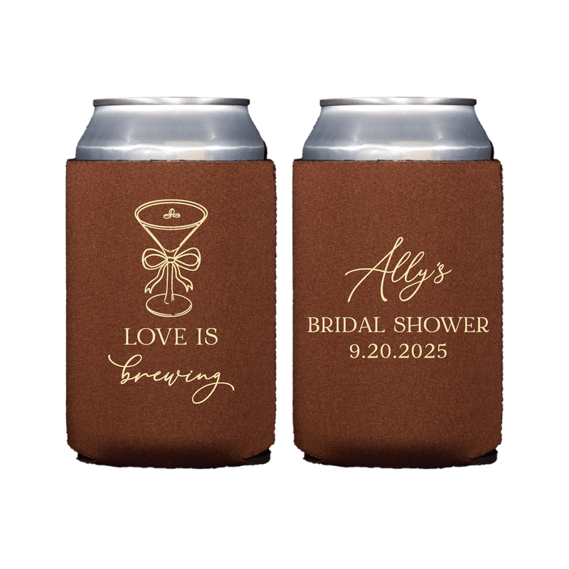 Love Is Brewing Bridal Shower Can Coolers