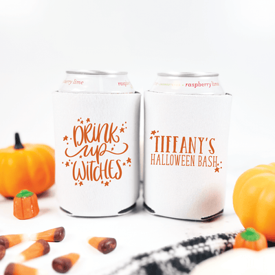 Drink Up Witches Personalized Can Coolers