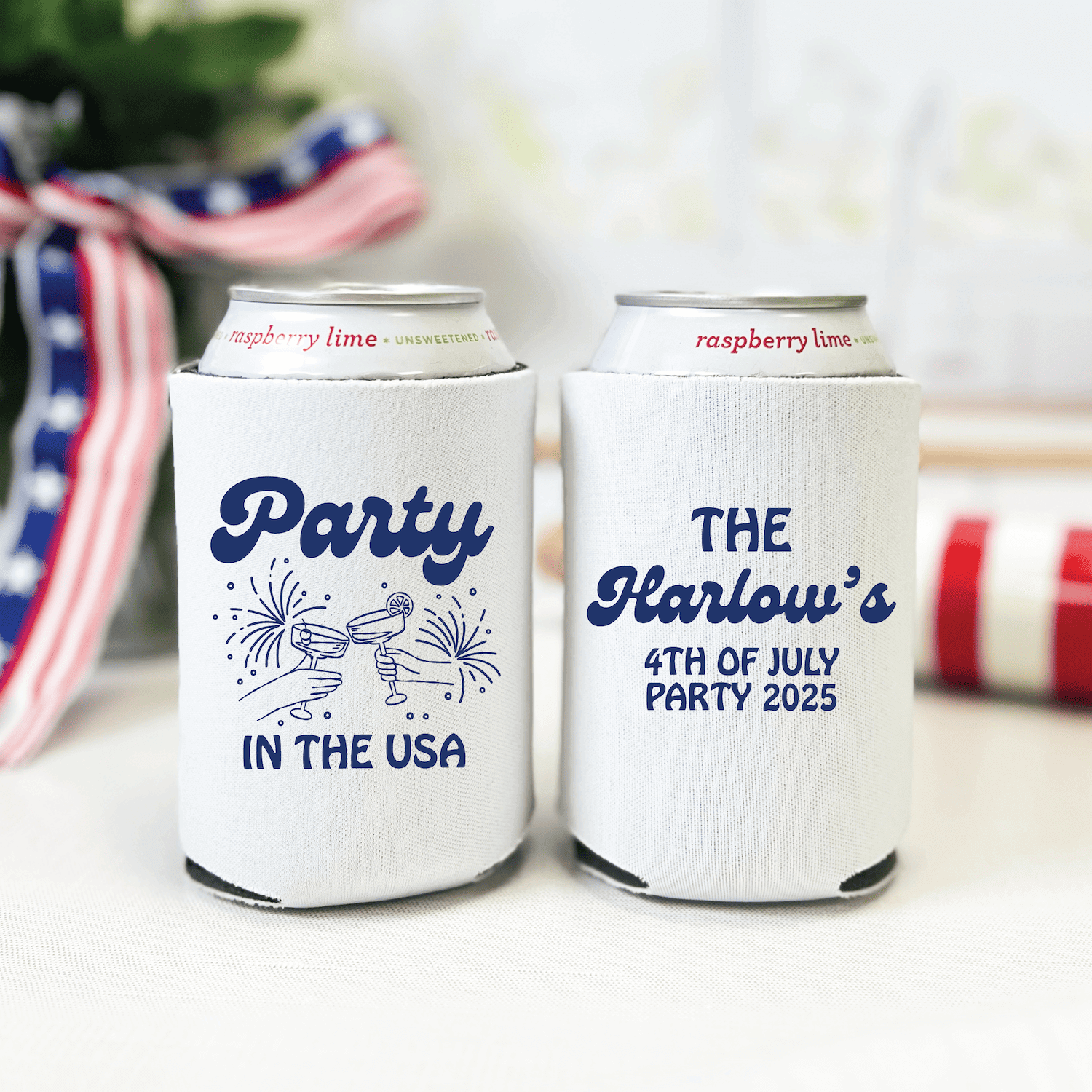 Party in the USA 4th of July Can Coolers