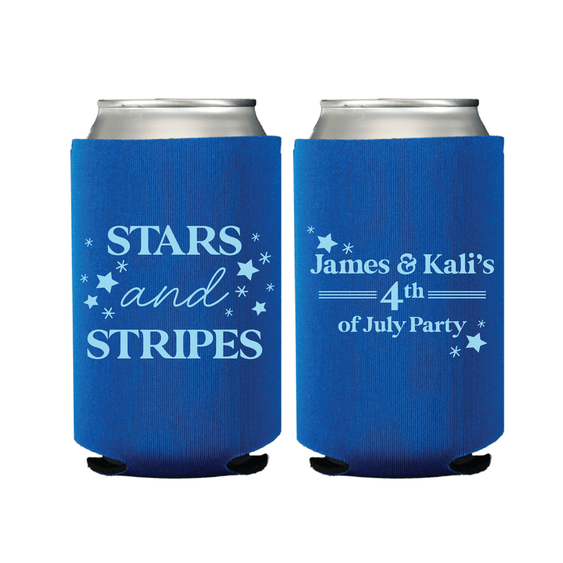 Stars and Stripes 4th of July Can Coolers