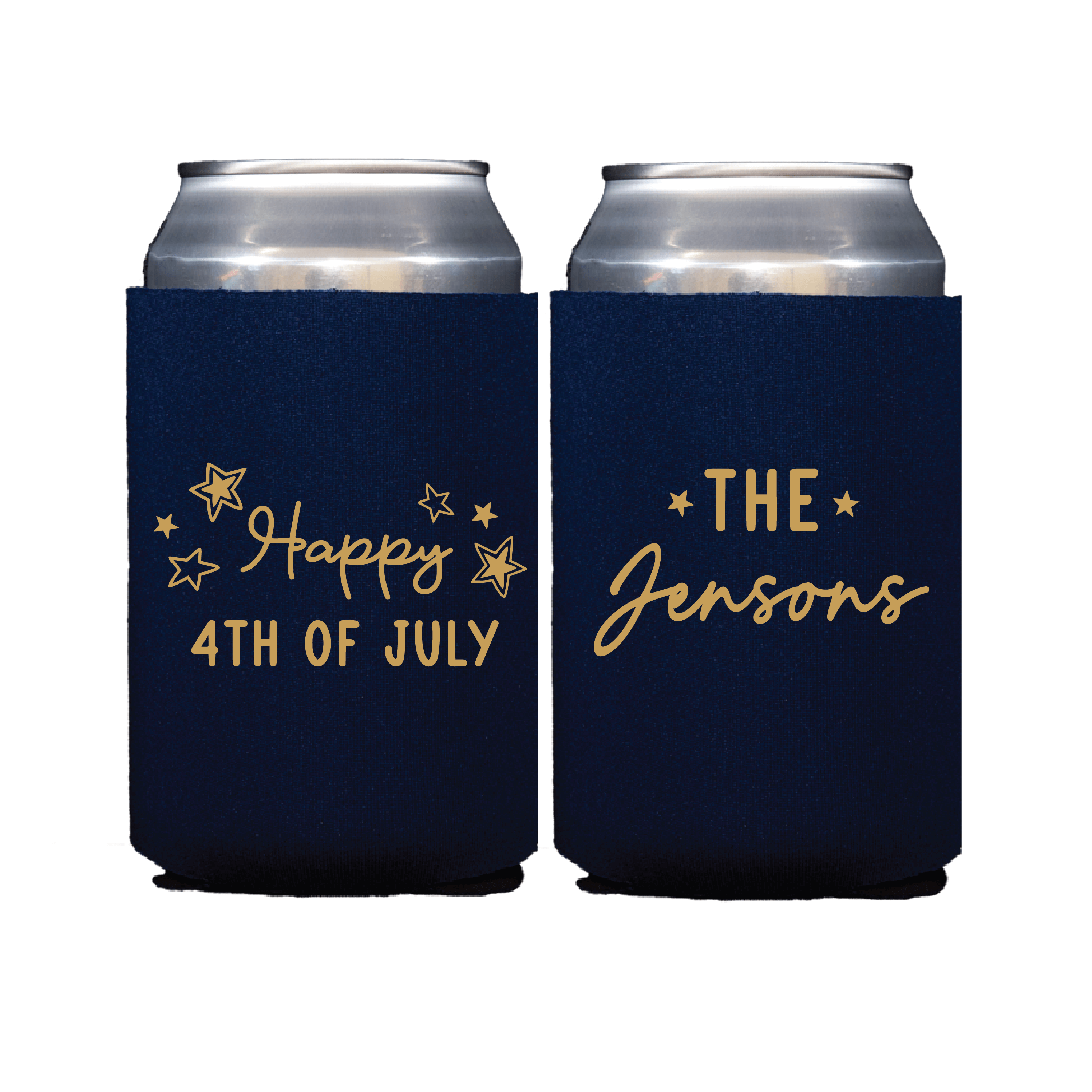 Happy 4th of July Personalized Can Coolers
