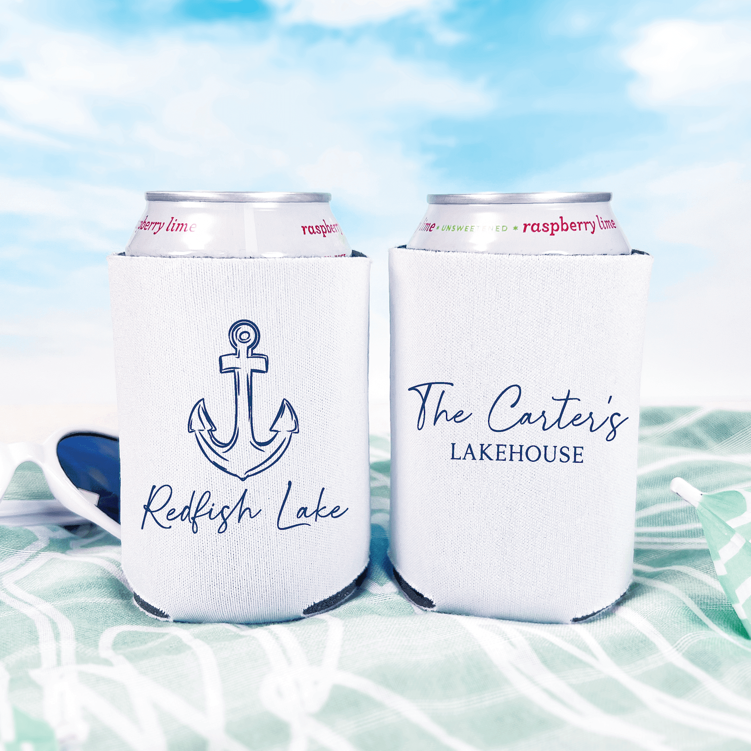 Nautical Lakehouse Can Coolers