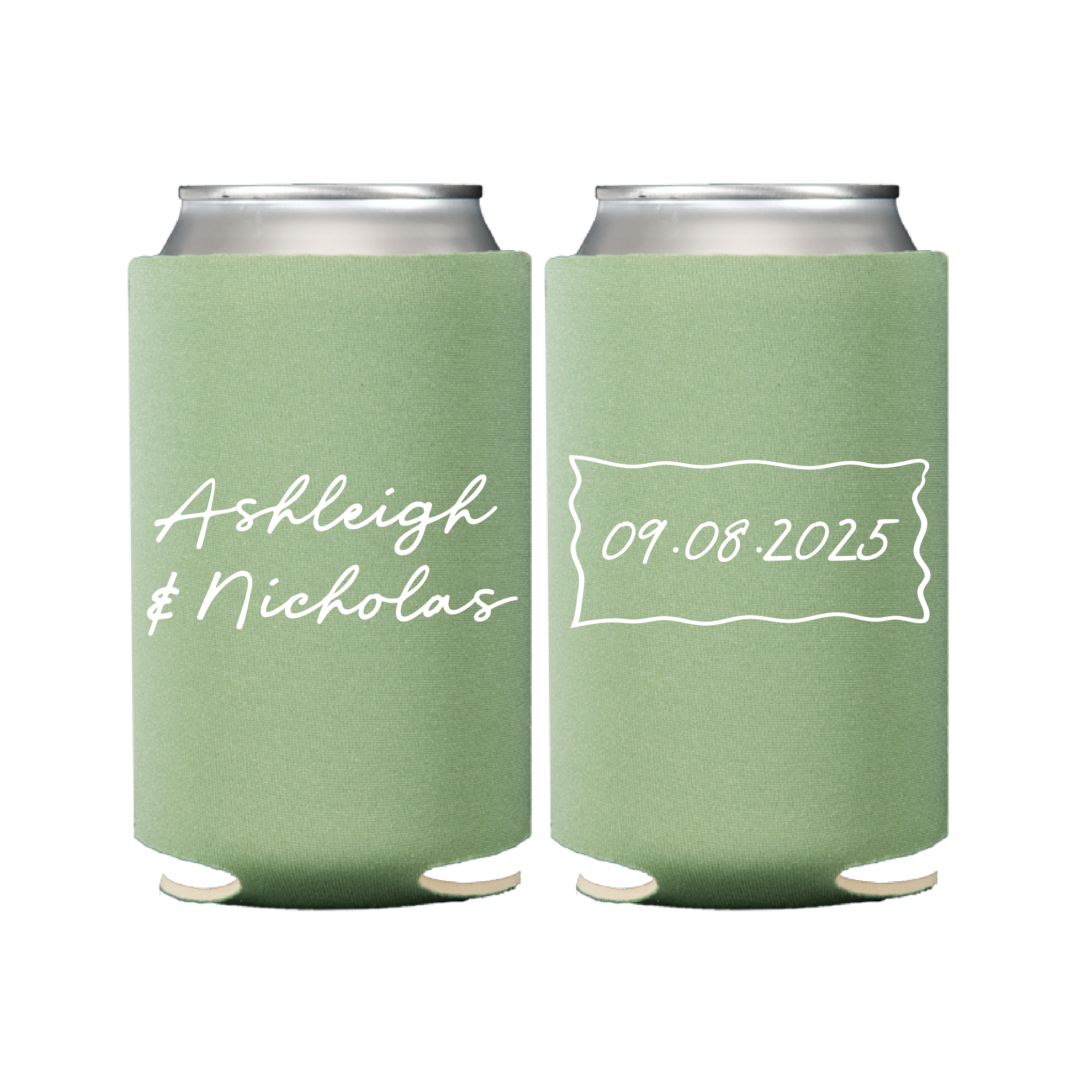 Handwritten Font Wedding Can Coolers - Can Cooler