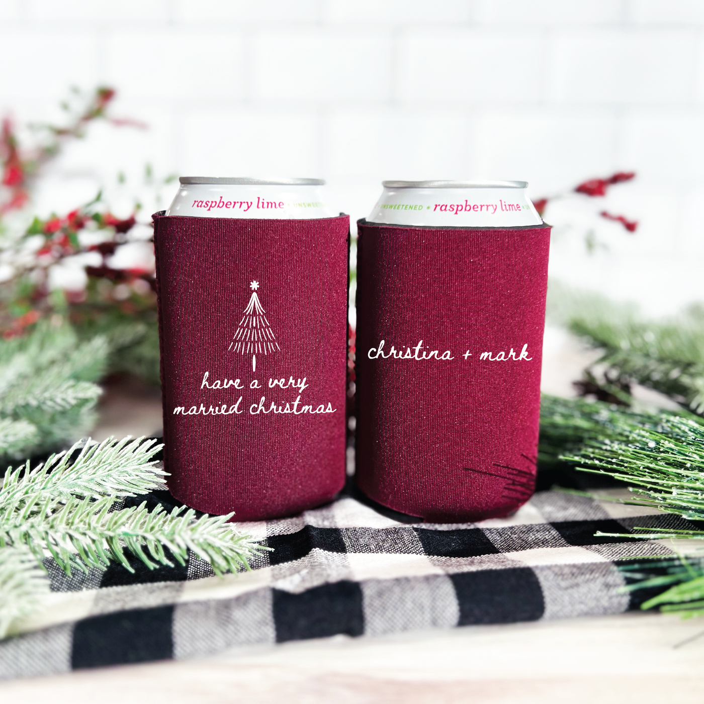 Have A Very Married Christmas Wedding Can Coolers