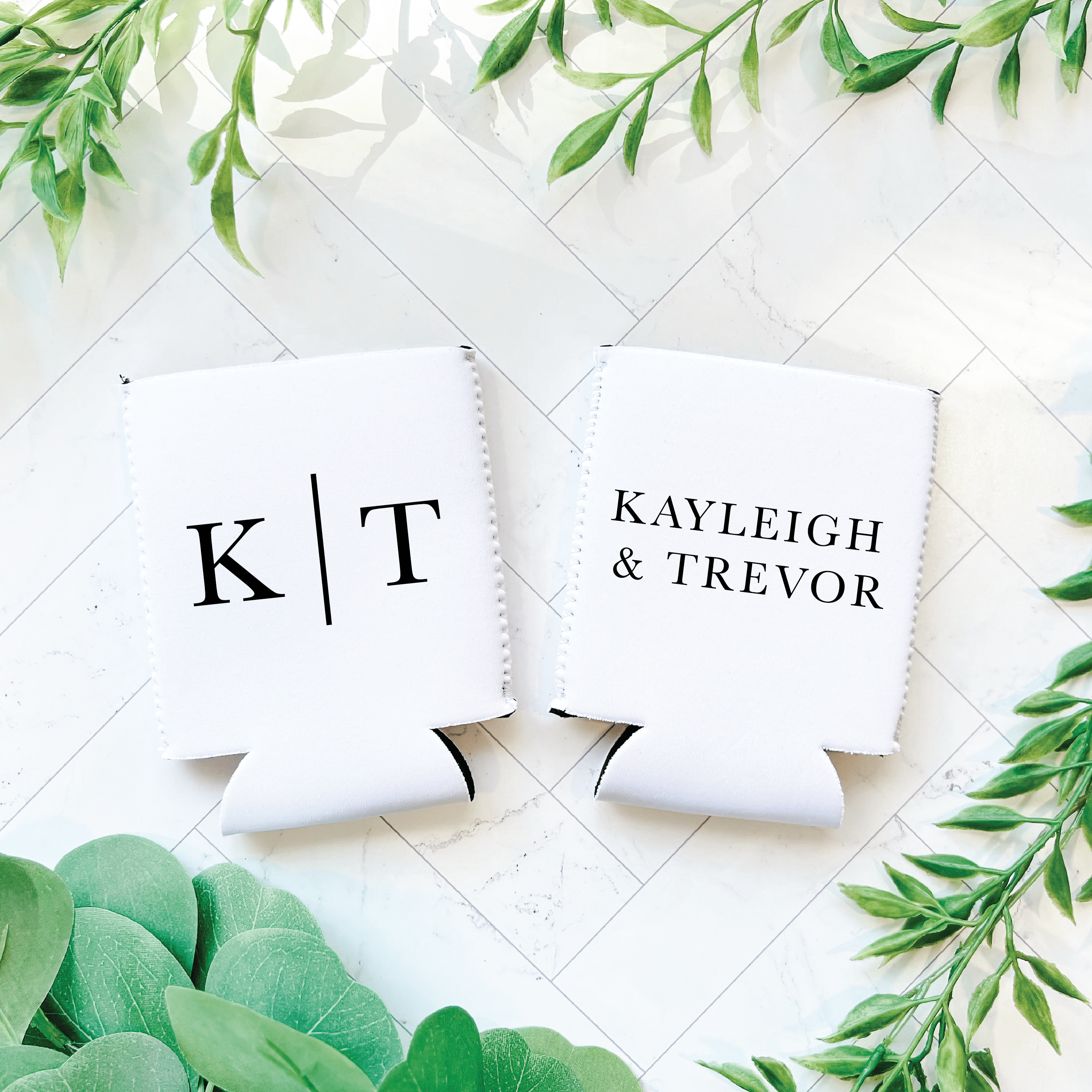 First Names and Initials Wedding Can Coolers - Can Cooler