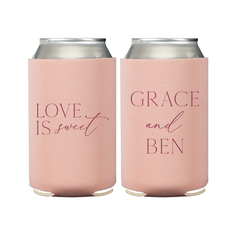 Love Is Sweet Wedding Can Coolers - Can Cooler