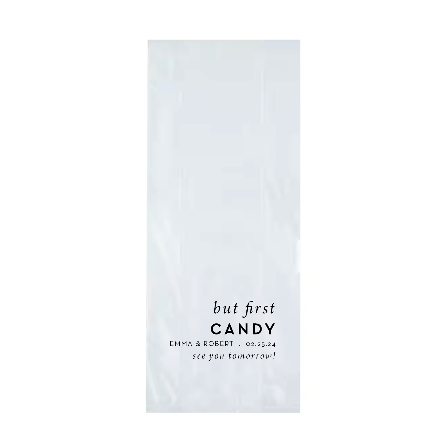 But First, Candy Personalized Wedding Cellophane Bags - Favor Bags
