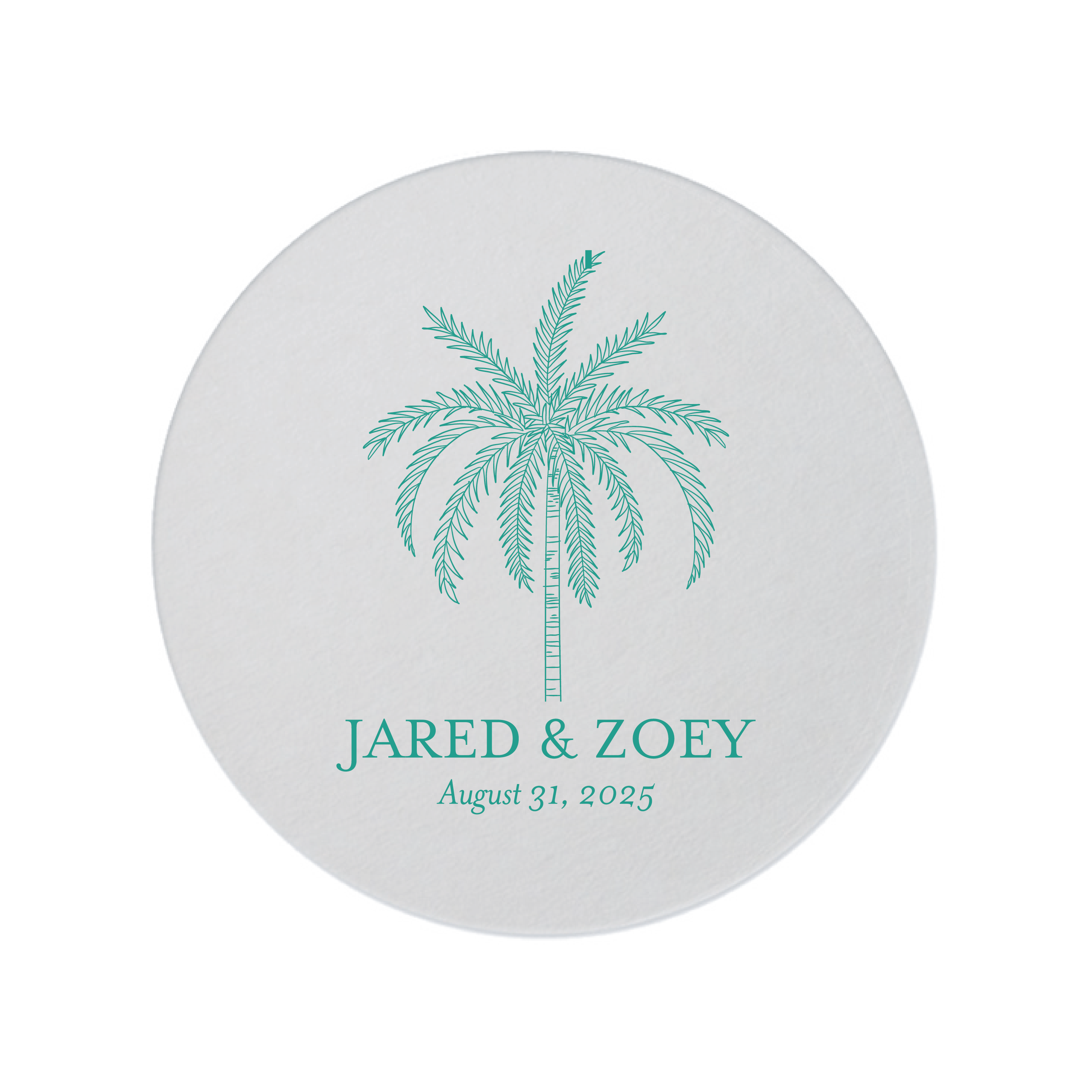 Palm Tree Personalized Wedding Coasters - Coasters