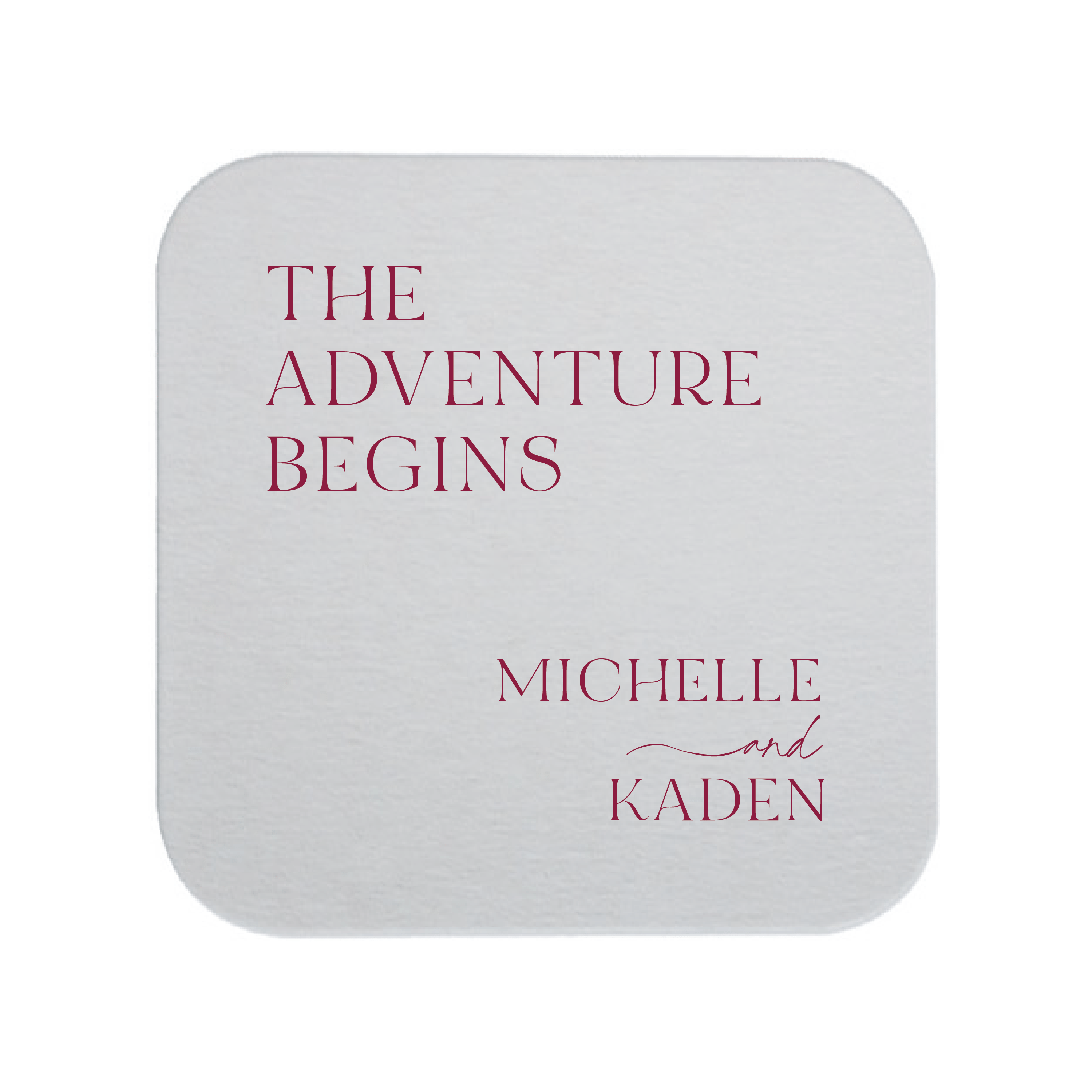 The Adventure Begins Wedding Coasters - Coasters