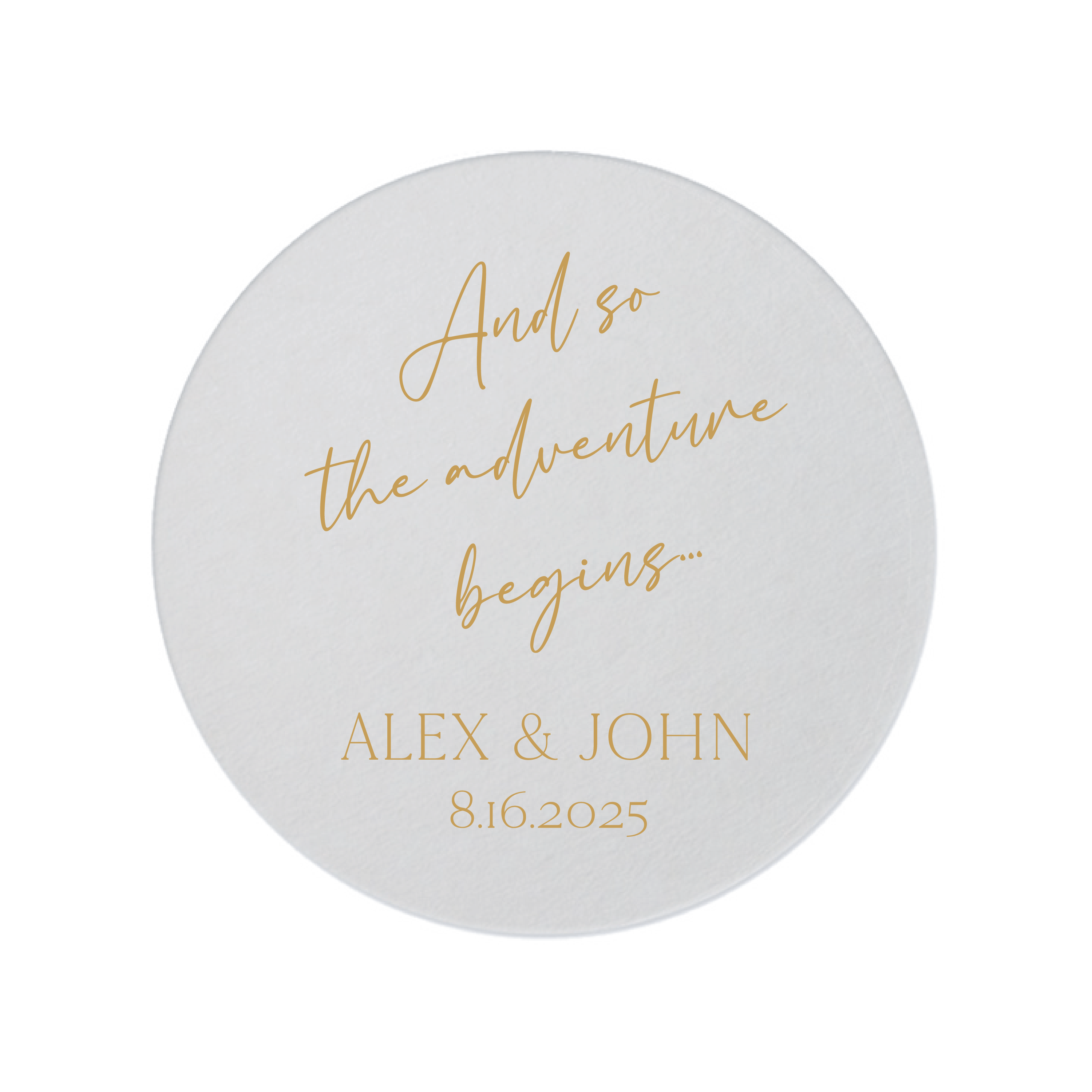 And So The Adventure Begins Wedding Coasters - Coasters