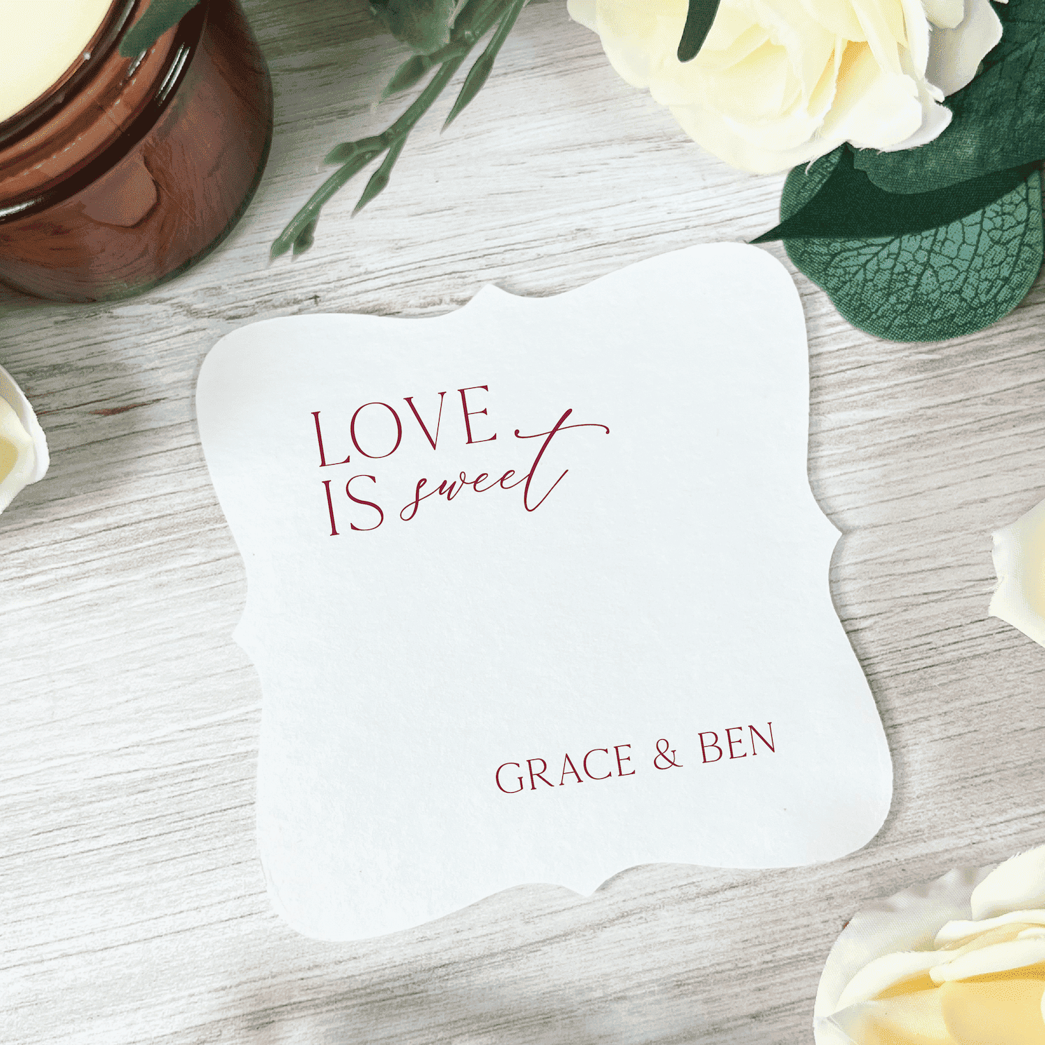 Love Is Sweet Personalized Wedding Coasters - Coasters